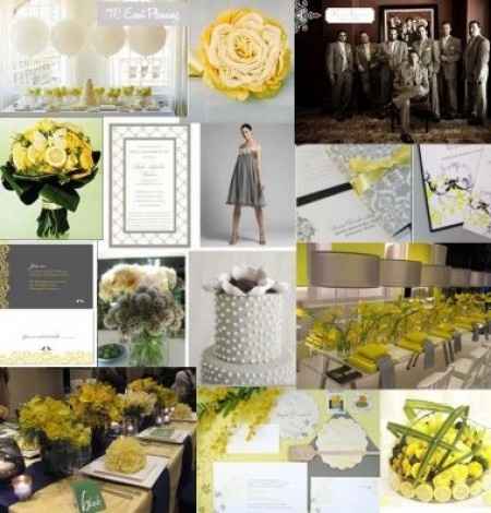 Combinación de colores para una boda color gris