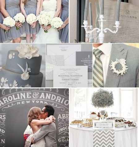Combinación de colores para una boda color gris