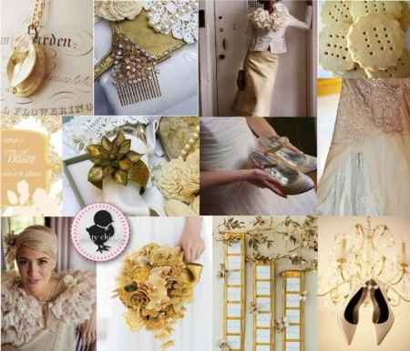 Combinaciones para una boda de color dorado