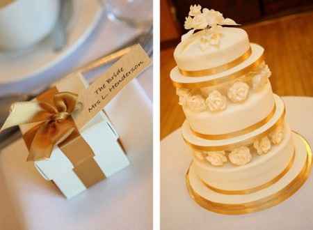 Combinaciones para una boda de color dorado