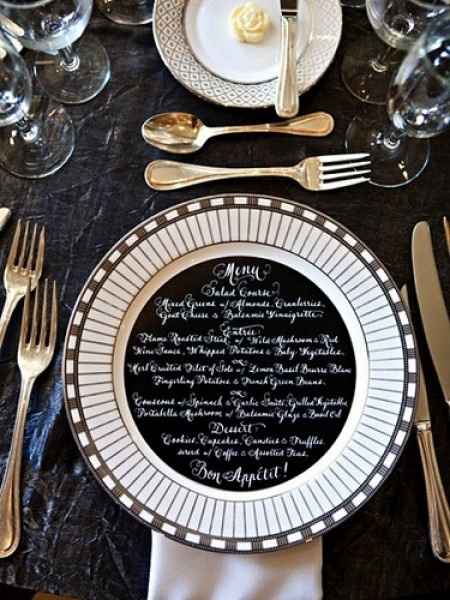 Inspiración para una boda de color Negro y Dorado