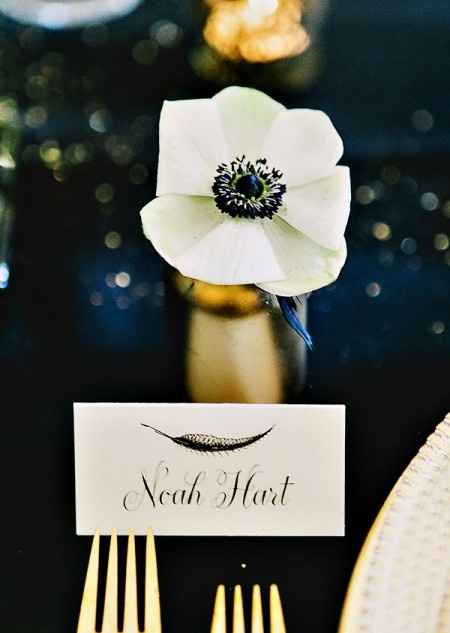 Inspiración para una boda de color Negro y Dorado