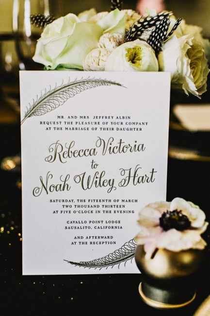 Inspiración para una boda de color Negro y Dorado