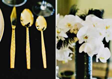 Inspiración para una boda de color Negro y Dorado