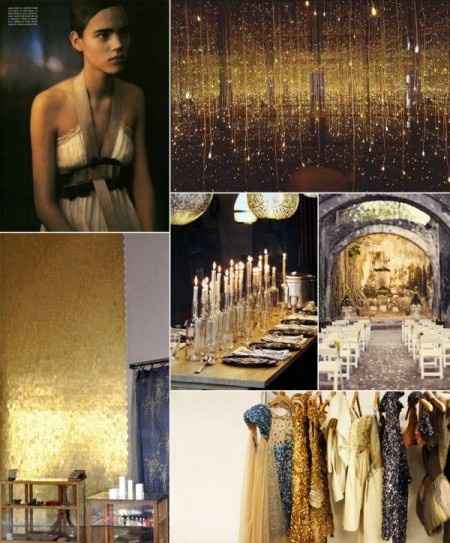 Inspiración para una boda de color Negro y Dorado