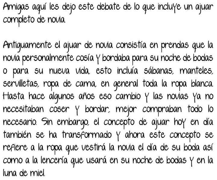 Ajuar de Novia y Checklist