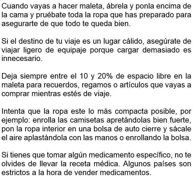 Como empacar una maleta
