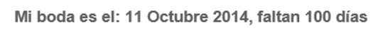 A 100 días del día de mi boda, mas avances.