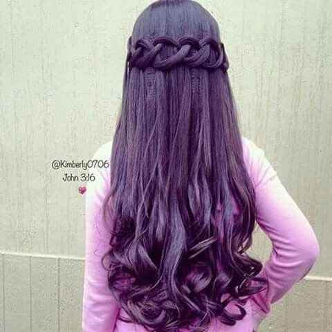 Peinados en cabello  suelto y largo - 1