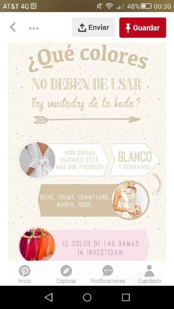 ¿qué colores no deben de usar las invitadas de la boda? - 1