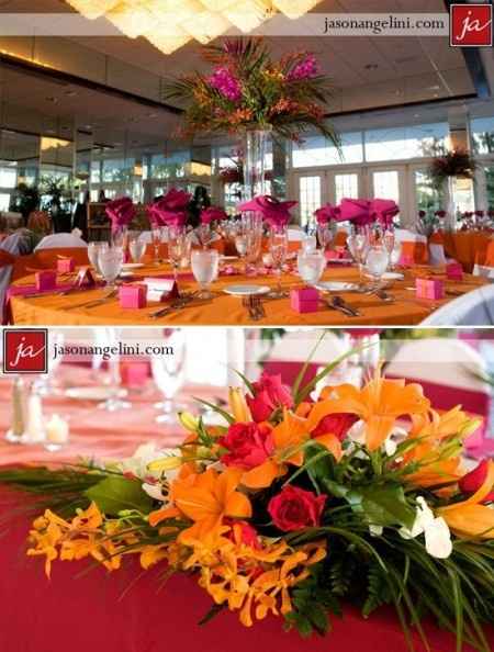 Bodas rosa y naranja