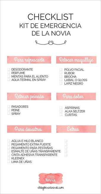Kit de emergencia de la novia