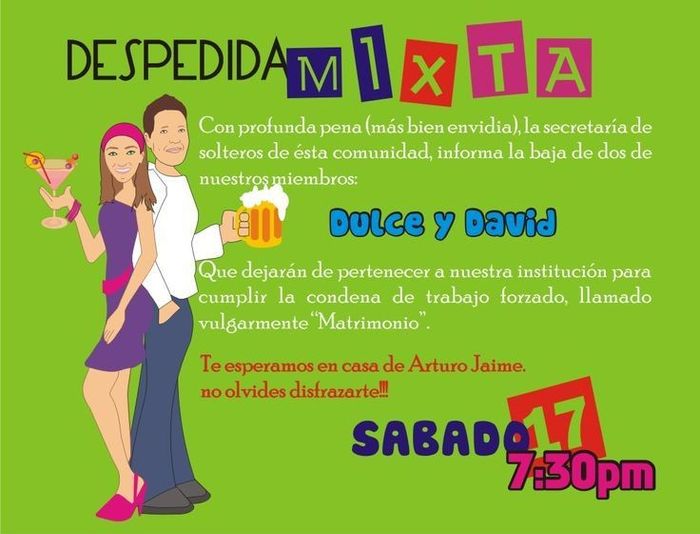 Textos para invitación para despedida de soltera mixta - Foro Antes de