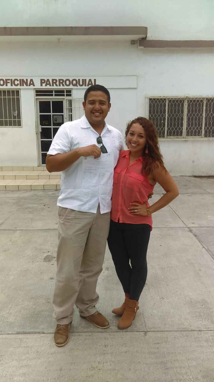 Saliendo de la presentación en la iglesia