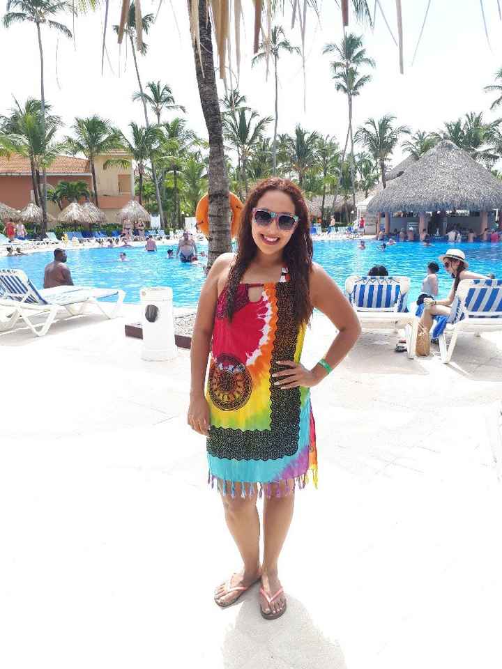 En la alberca del hotel (que estaba a unos cuantos metros de la playa)