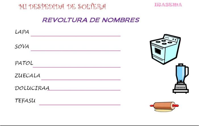 Juego de acomodar palabras