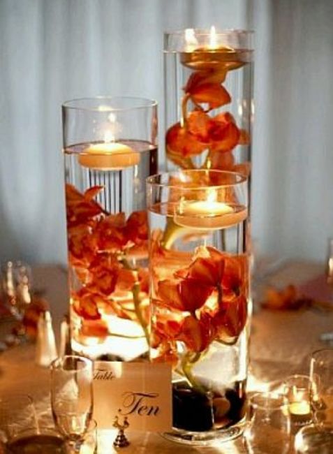 Centros de mesa sumergibles con velas - 11