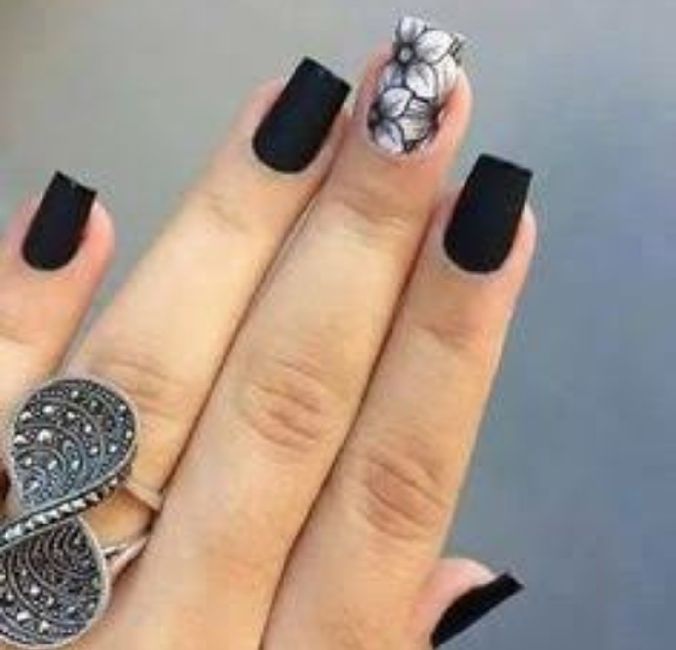  Uñas en color negro 💅◼️ - 13