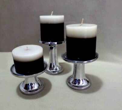 Bases de pewter para centros de mesa - 1