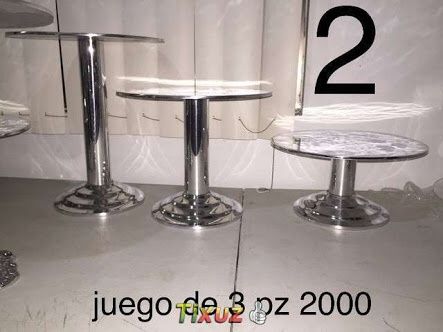 Bases de pewter para centros de mesa - 3