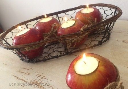 Velas con manzanas