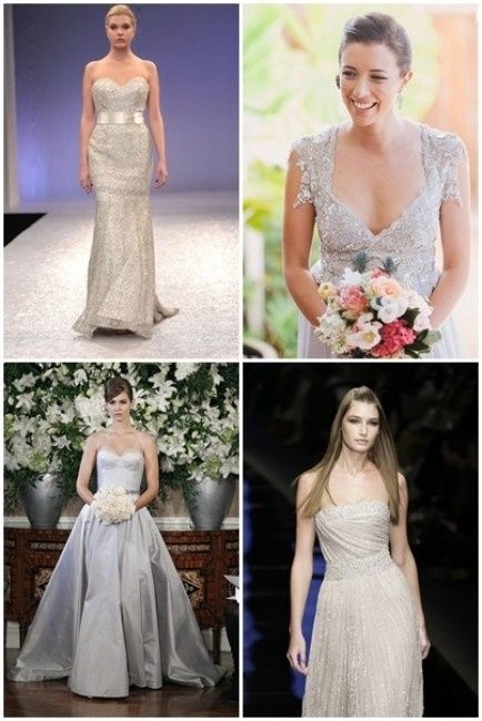 Vestidos de novia en color plata
