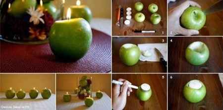 Velas con manzanas