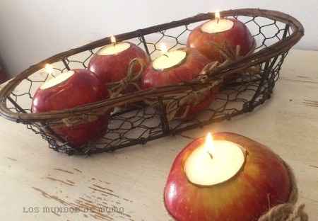Velas con manzanas