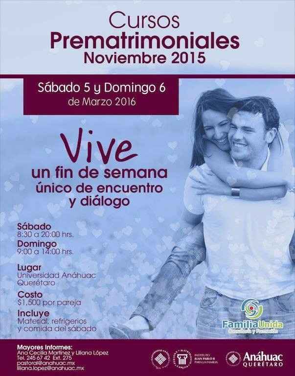 CURSOS PRE-MATRIMONIALES  (MARZO 2016)