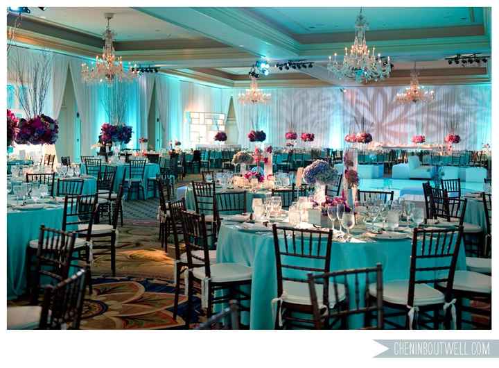 Decoración mesas azul