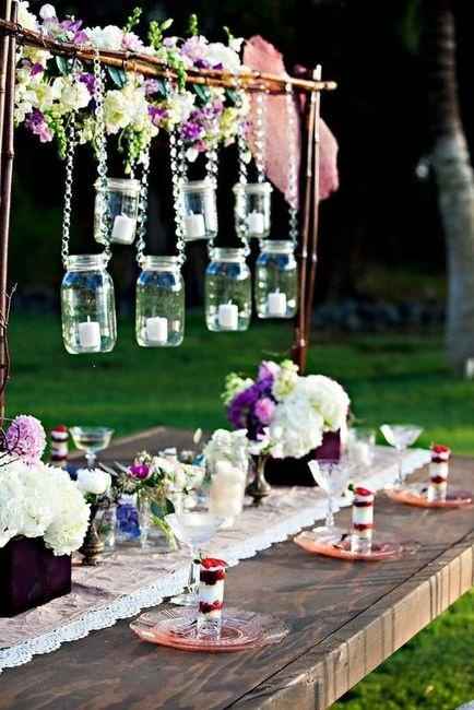 Decoración con frascos de vidrio