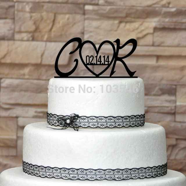 Iniciales para pastel de boda - 1