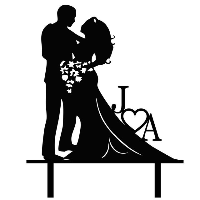 Iniciales para pastel de boda - 3