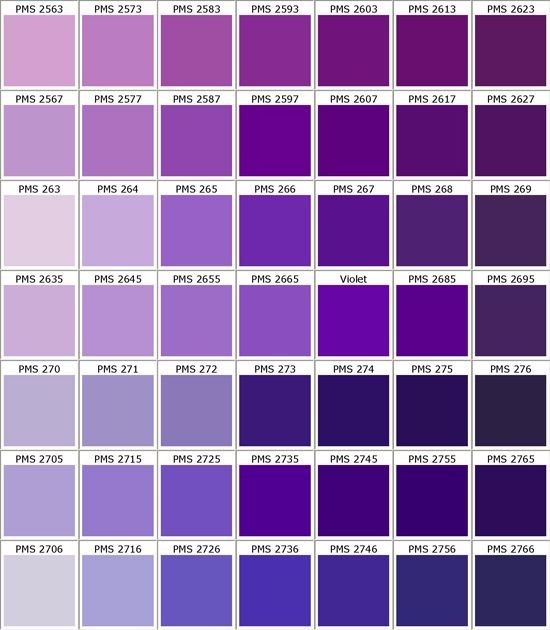 Colores de Pantone para Damas: Tonalidades Púrpura 1