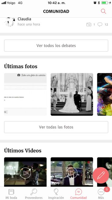 Si bajan en esa sección, verán una parte de "Fotos" 