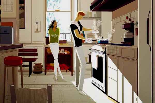 Cocinar juntos.