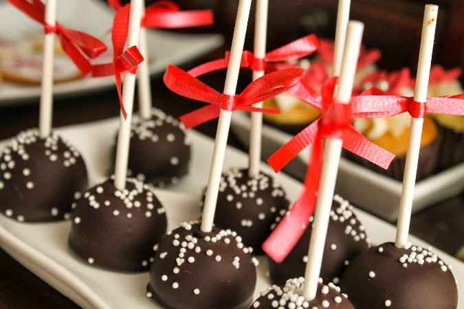 Bombones con chocolate
