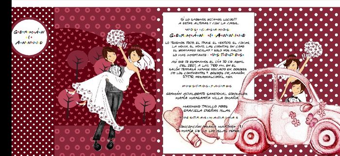 Anniie reta a l@s novi@s de la comu a; presumir sus invitaciones para el maravilloso día b 1