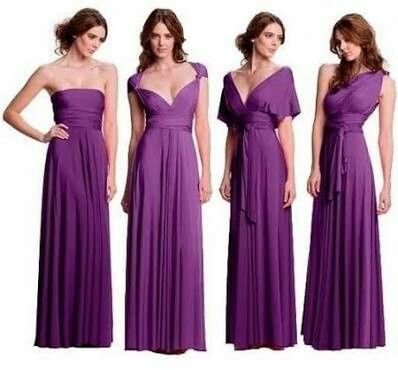 Vestidos de dama tonos morado. - 2