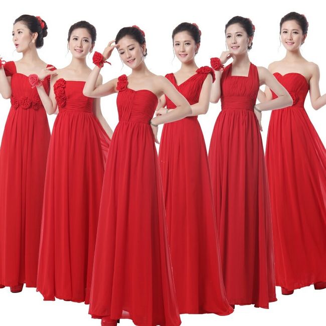 Vestidos de dama tonos rojos - 19