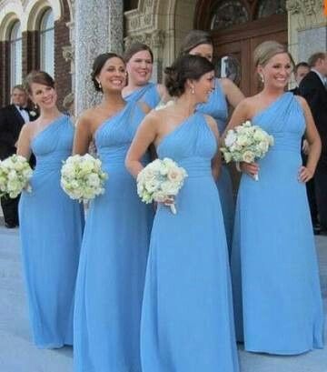 Vestidos de dama tonos azules - 9