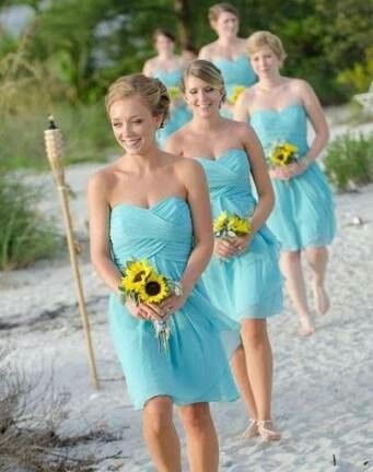 Vestidos de dama tonos azules - 11