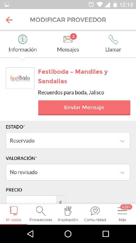 Error en proveedor - 2