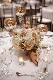 Centros de mesa con copas