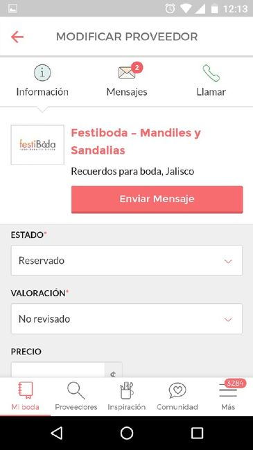 Error en proveedor - 2