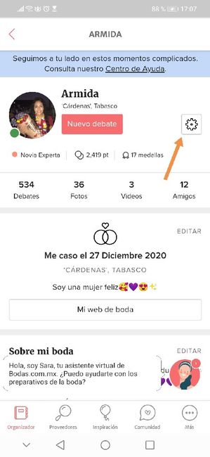 Alguien podría explicarme como agregar la cuenta del novio? 4