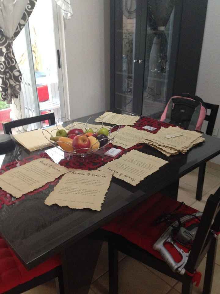 Secado de invitaciones