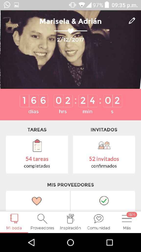 ¿a cuántos días están de su boda? - 1