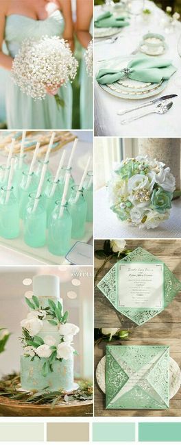 Combinaciones de colores en verde menta & blanco - 8