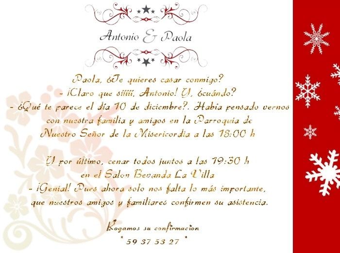 Invitaciones (Ame el texto, va muy bien con nosotros)
